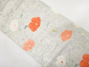 花模様織り出し　名古屋帯